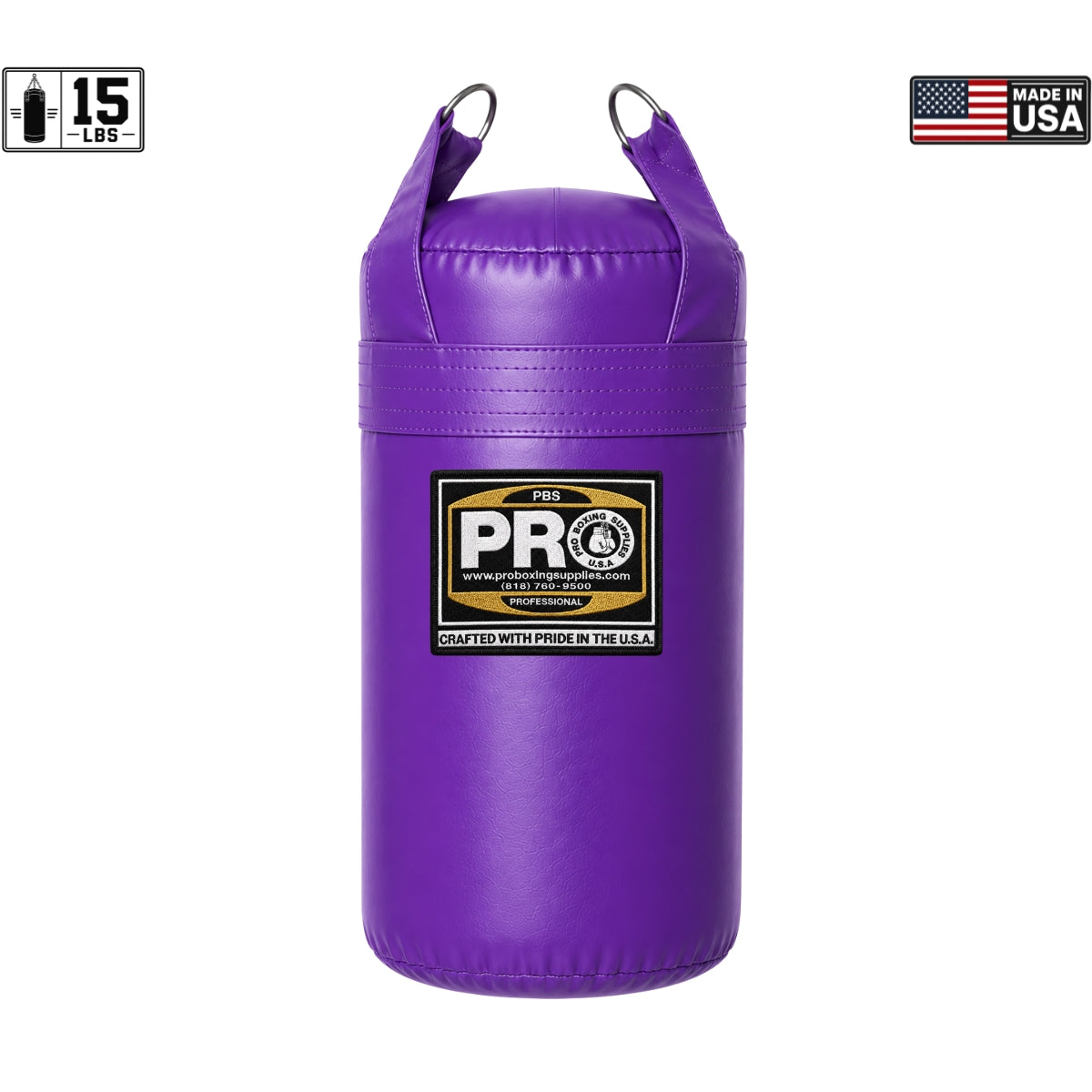 ProBoxing® 15 LBS Heavy Punching Bag - Black