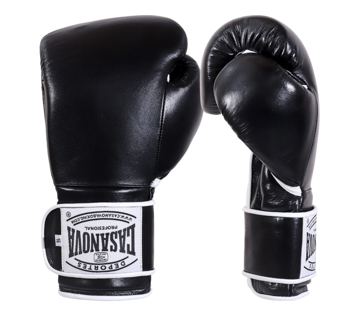 (NEW) Casanova® Boxing Professional Hook & Loop Boxing Gloves - Black