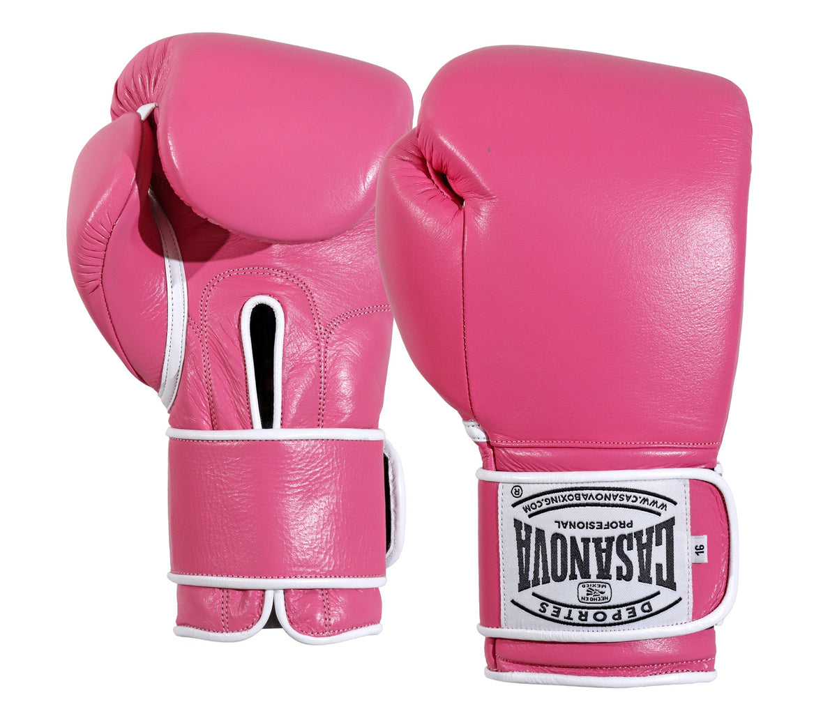 (NEW) Casanova® Boxing Professional Hook & Loop Boxing Gloves - Pink