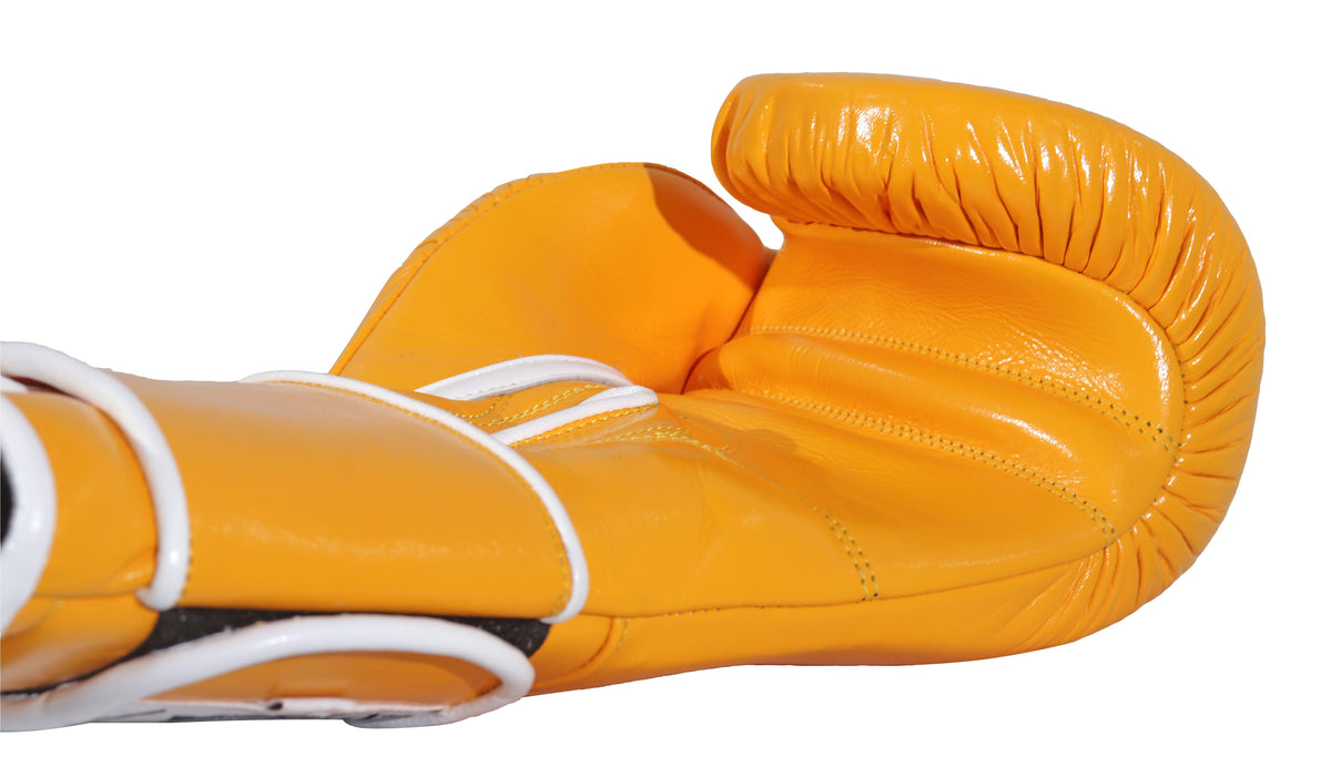 (NEW) Casanova® Boxing Professional Hook & Loop Boxing Gloves - Yellow