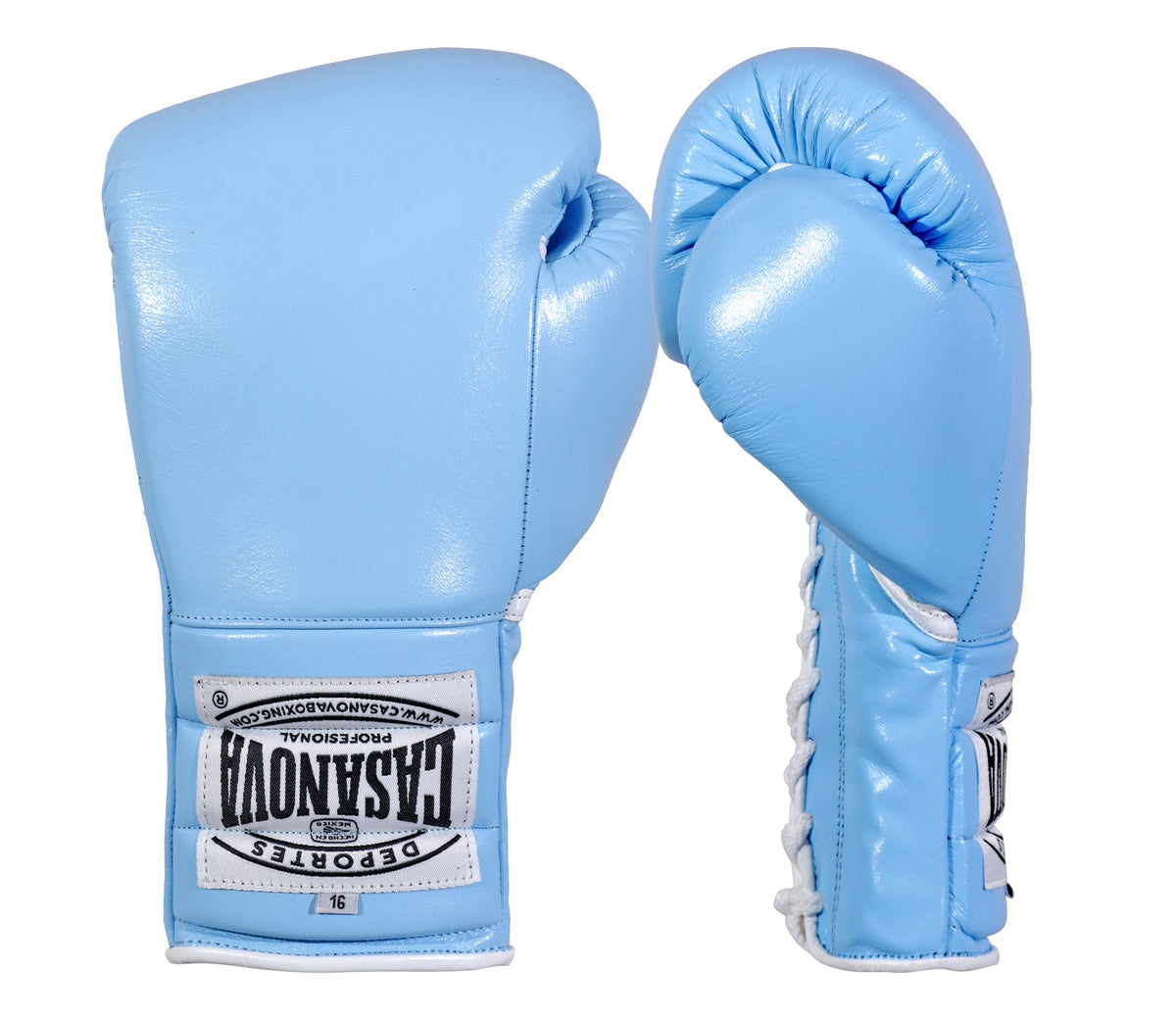 (NEW) Casanova® Boxing Professional Lace-Up Boxing Gloves - Sky Blue