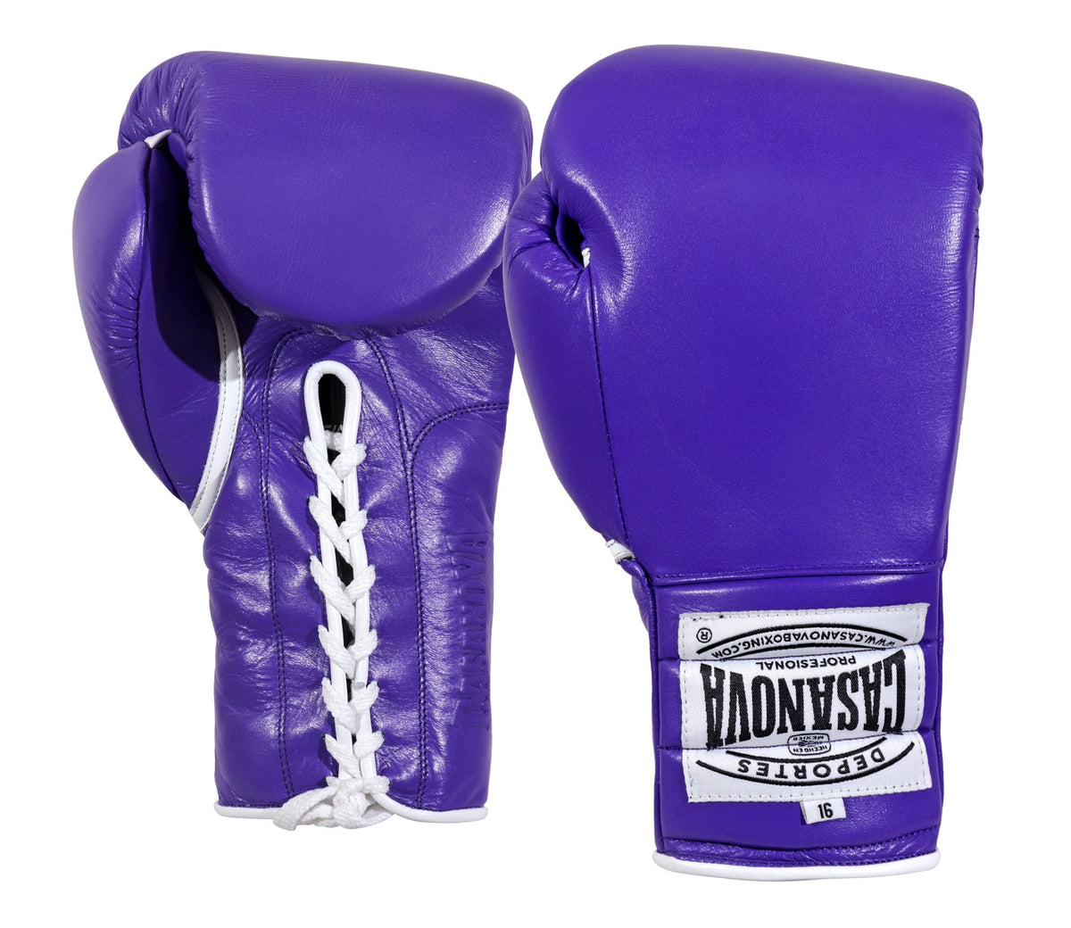 (NEW) Casanova® Boxing Professional Lace-Up Boxing Gloves - Purple