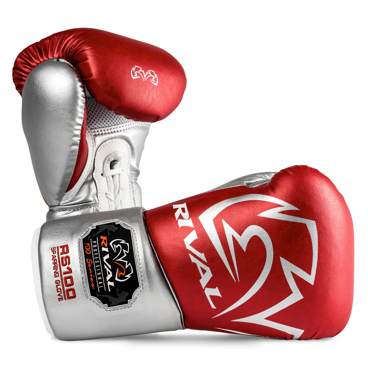 RS100 Professional Sparring Gloves - Red & Silver