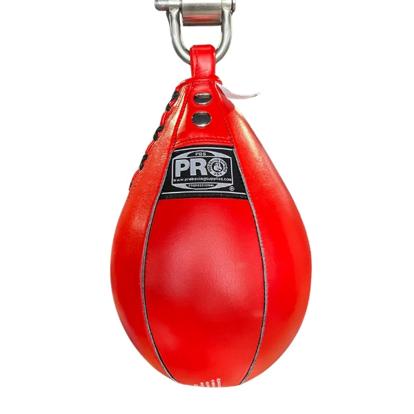 ProBoxing® Leather Speed Bag - Red & Black