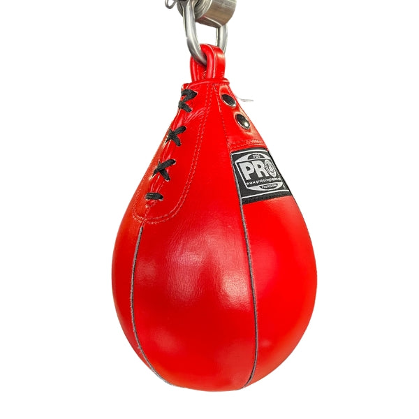 ProBoxing® Leather Speed Bag - Red & Black