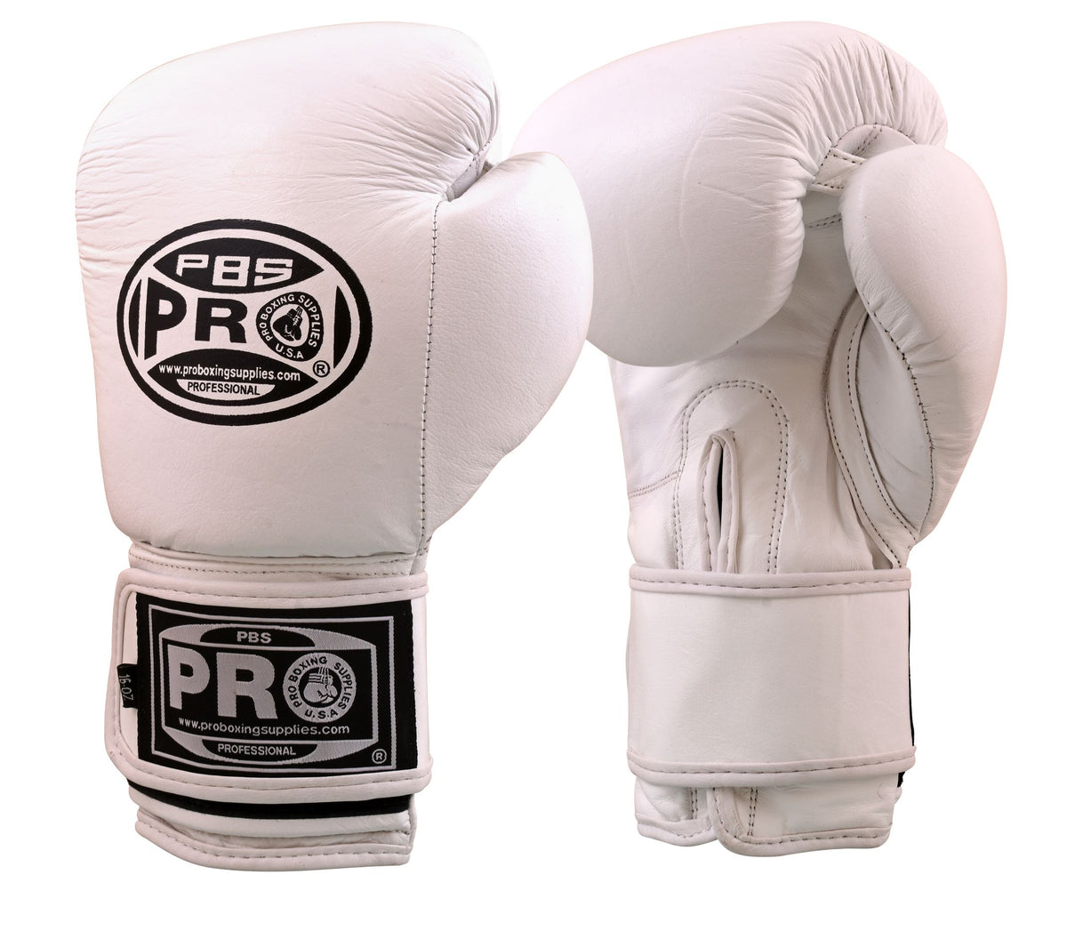 Pro Boxing® Classic Leather Training Gloves All White Pro Boxing