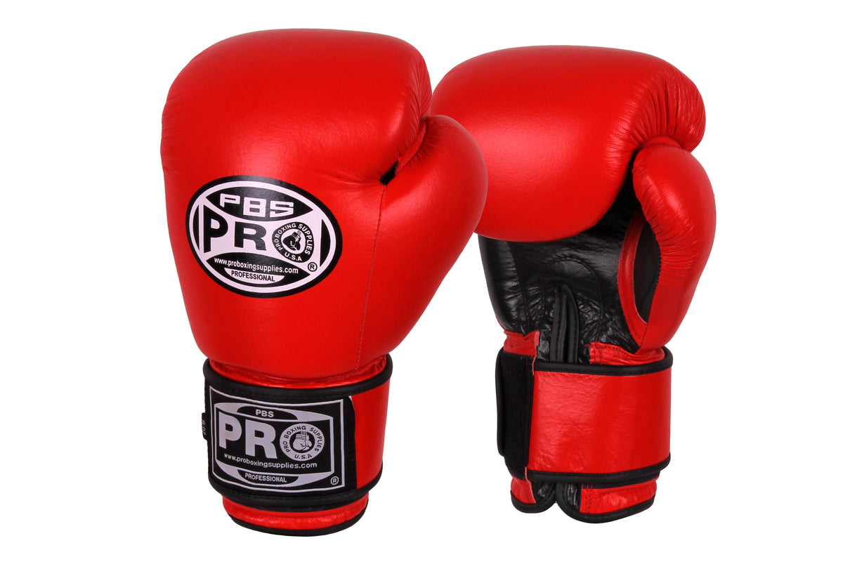 Pro Boxing® Classic Leather Training Gloves Red Pro Boxing Supplies