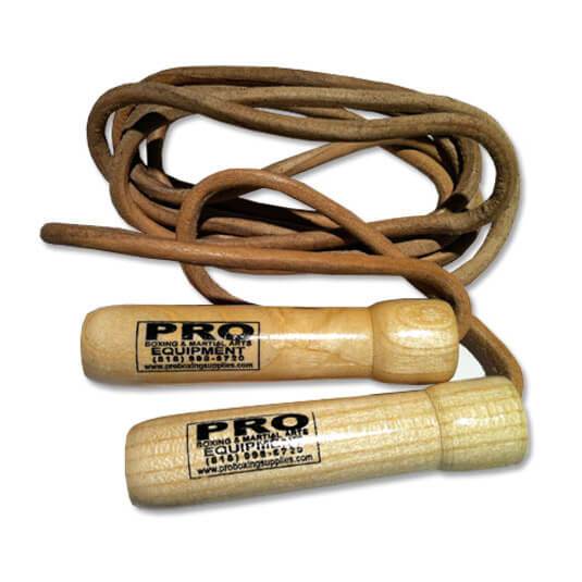 Pro Boxing® Jump Rope Wooden Handle with Leather Rope – Pro Boxing Supplies