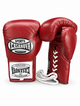 Casanova Boxing® Professional Lace Up Official Fight Gloves - Burgundy