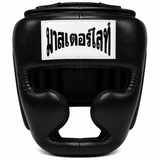 Thaismai Boxing Head Gear Cheek & Chin - Leather (Red)