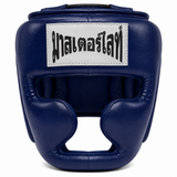 Thaismai Boxing Head Gear Cheek & Chin - Leather (Red)