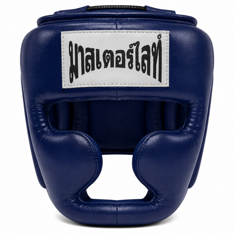 Thaismai Boxing Head Gear Cheek & Chin - Leather (Black)