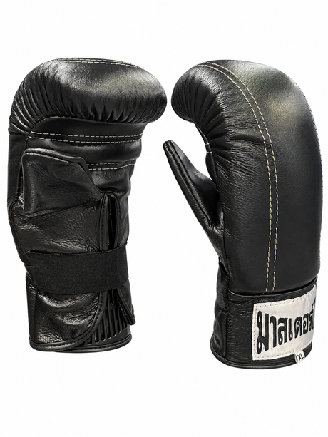 Guantes de saco Thaismai - Manoplas de cuero (Negro)