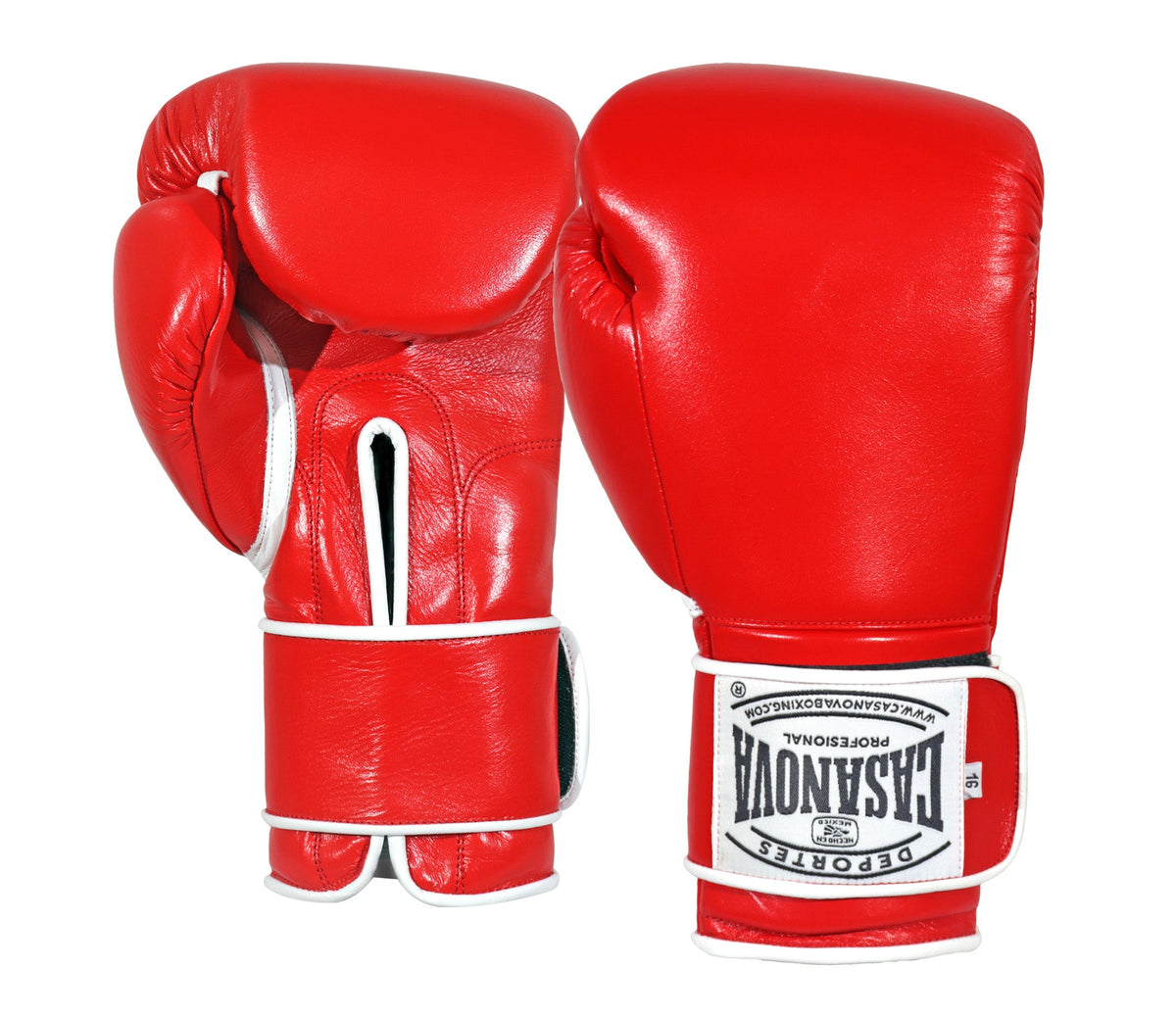 (NEW) Casanova® Boxing Professional Hook & Loop Boxing Gloves - Red