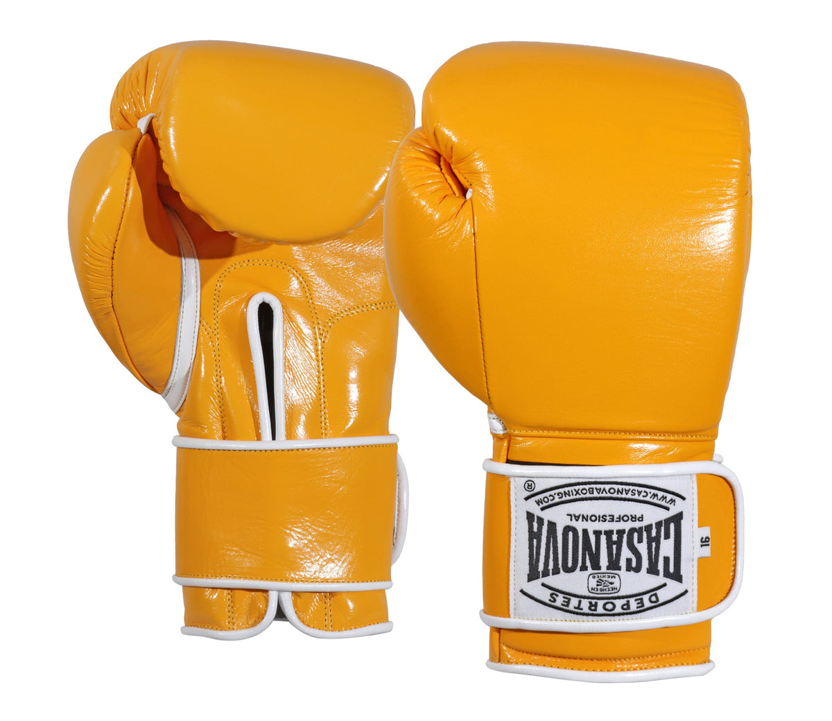 (NEW) Casanova® Boxing Professional Hook & Loop Boxing Gloves - Yellow