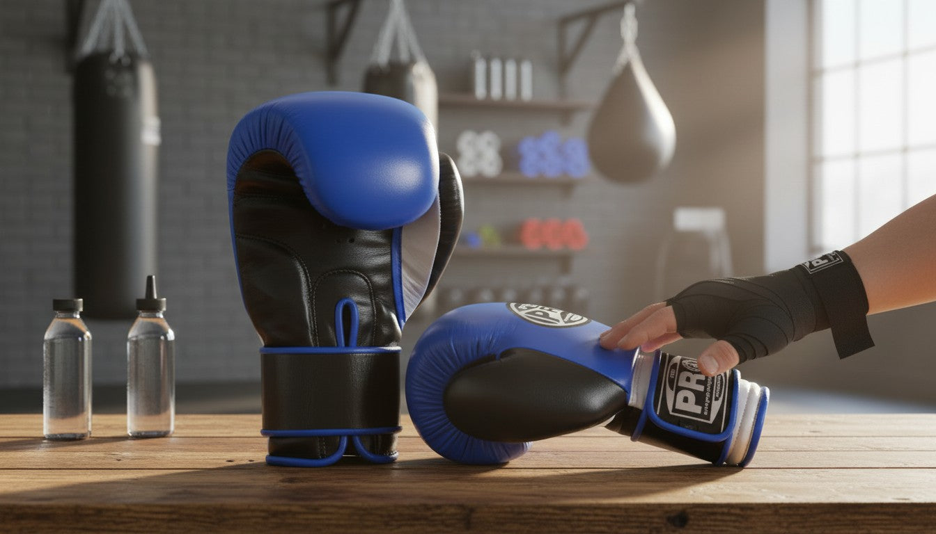ProBoxing® Classic Leather Boxing Gloves - Training Gloves - Blue