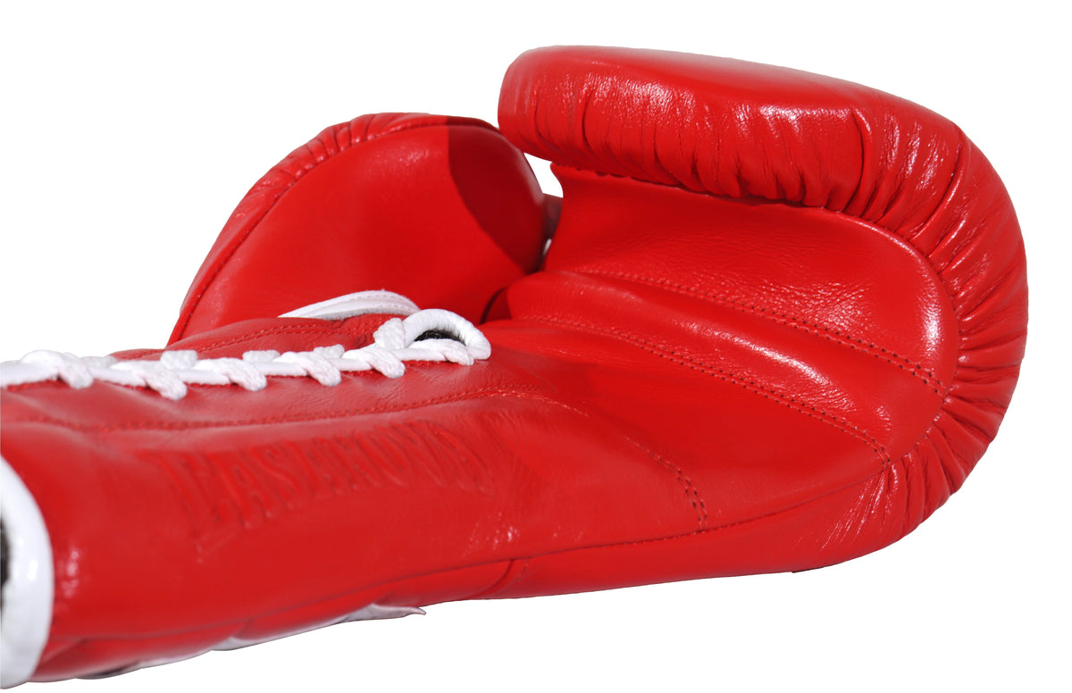 (NEW) Casanova® Boxing Professional Lace-Up Boxing Gloves - Red