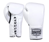 (NEW) Casanova® Boxing Professional Lace-Up Boxing Gloves - White