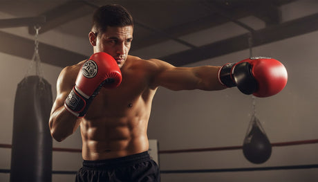 ProBoxing® Classic Leather Boxing Gloves - Training Gloves - Red & Black