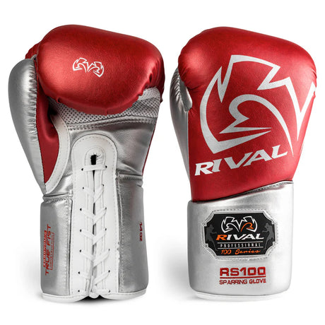 RS100 Professional Sparring Gloves - Red & Silver