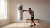 ProBoxing® Heavy Punching Bag (4.5 FT Tall) - White with Gold Trim