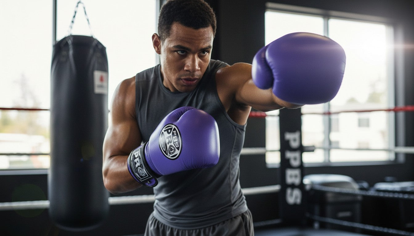 BLACK PRO アルペンボード 紫色 ProBoxing® Classic Leather Boxing Gloves - Training Gloves