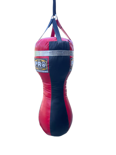 ProBoxing® Cobra Punching Bag (120 LBS) Red & Black with Silver Trim