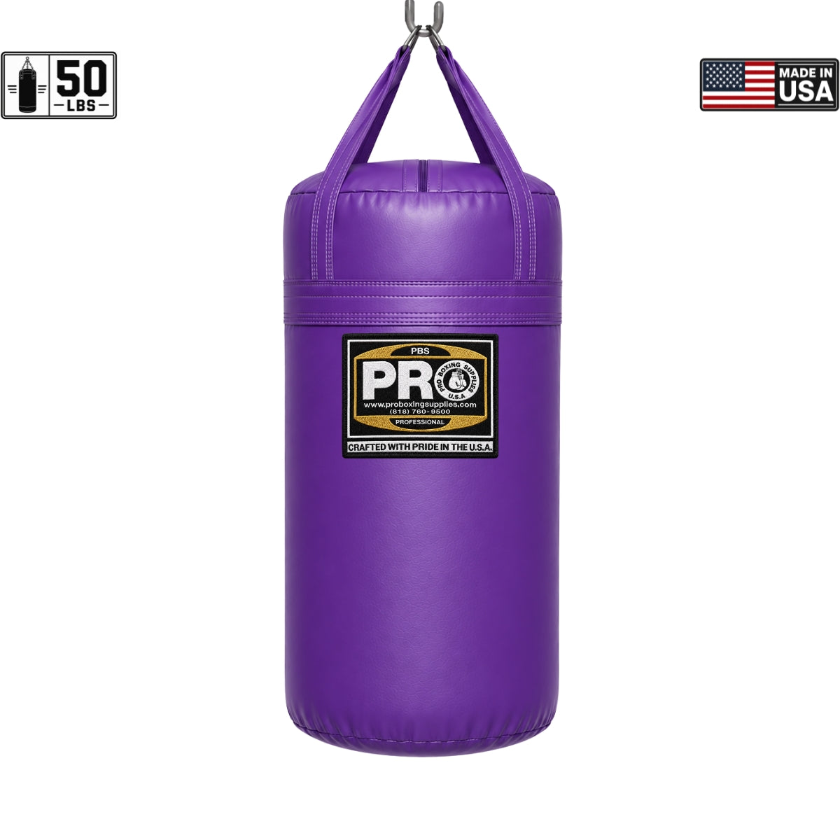 ProBoxing® 50 lbs Heavy Punching Bag - Black