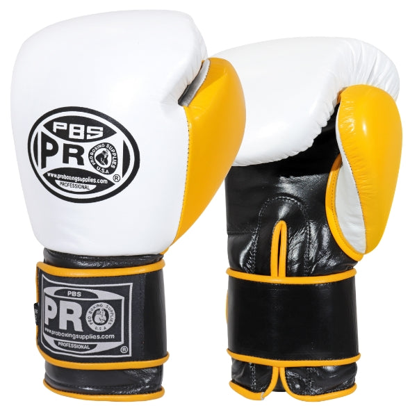 ProBoxing® Classic Leather Boxing Gloves - Training Gloves - White