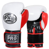 ProBoxing® Classic Leather Boxing Gloves - Training Gloves - White & Red
