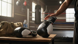 ProBoxing® Classic Leather Boxing Gloves - Training Gloves - Black & White
