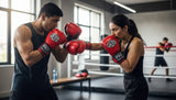 ProBoxing® Classic Leather Boxing Gloves - Training Gloves - Red & White