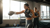 ProBoxing® Classic Leather Boxing Gloves - Training Gloves - Black & White