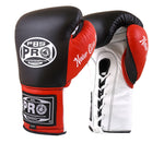 ProBoxing® Official Pro Fight Gloves - Black/Red/White