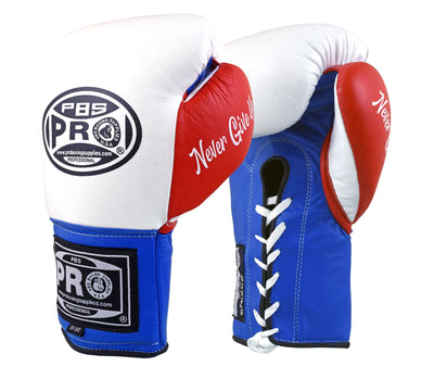 Pro Boxing® Official Pro Fight Gloves - White/Red/Blue