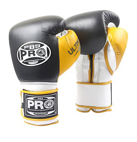 ProBoxing® Ultimate Hook and Loop Boxing Gloves – Black/Yellow