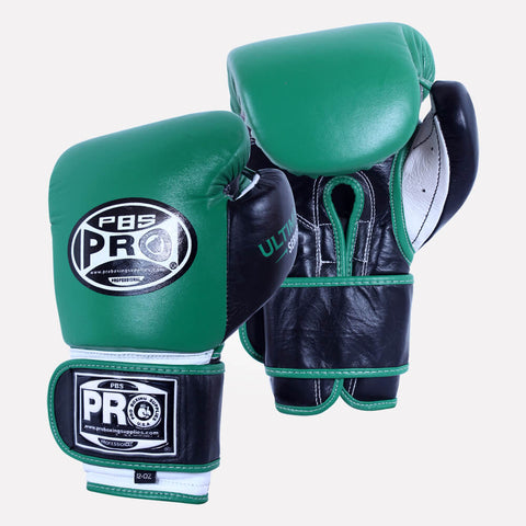 ProBoxing® Ultimate Hook and Loop Boxing Gloves – Green/Black