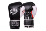 ProBoxing® Series Gel Hook and Loop Gloves - Black/White/Red with White Thumb