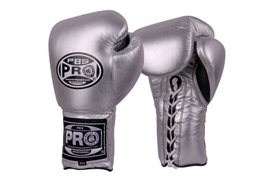 Pro Boxing® Series Classic Lace-Up Gloves - Silver