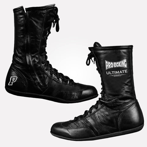 ProBoxing® High Top Leather Shoes - Black