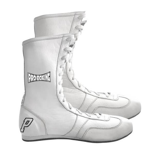 ProBoxing High Top Leather Shoes - White ProBoxing High Top Leather Shoes - White