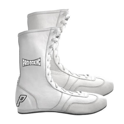 Pro Boxing® High Top Leather Shoes - White