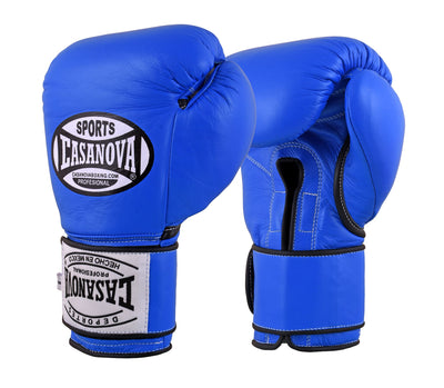 Casanova Boxing® Hook and Loop Training Fight Gloves - Blue