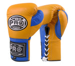 ProBoxing® Official Pro Fight Gloves - Yellow/Blue