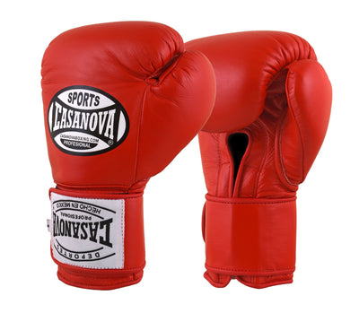 Casanova Boxing® Hook and Loop Training Fight Gloves - Red