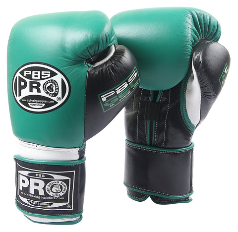 ProBoxing® Series Gel Hook and Loop Gloves - Green with Black Thumb