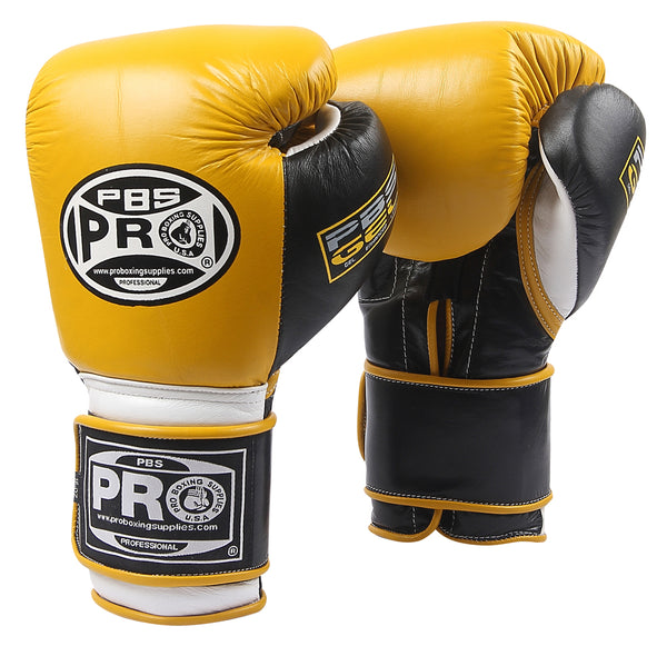 ProBoxing® Series Gel Hook and Loop Gloves - Yellow/Black with