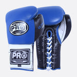 ProBoxing® Ultimate Lace-Up Boxing Gloves – Blue/Black