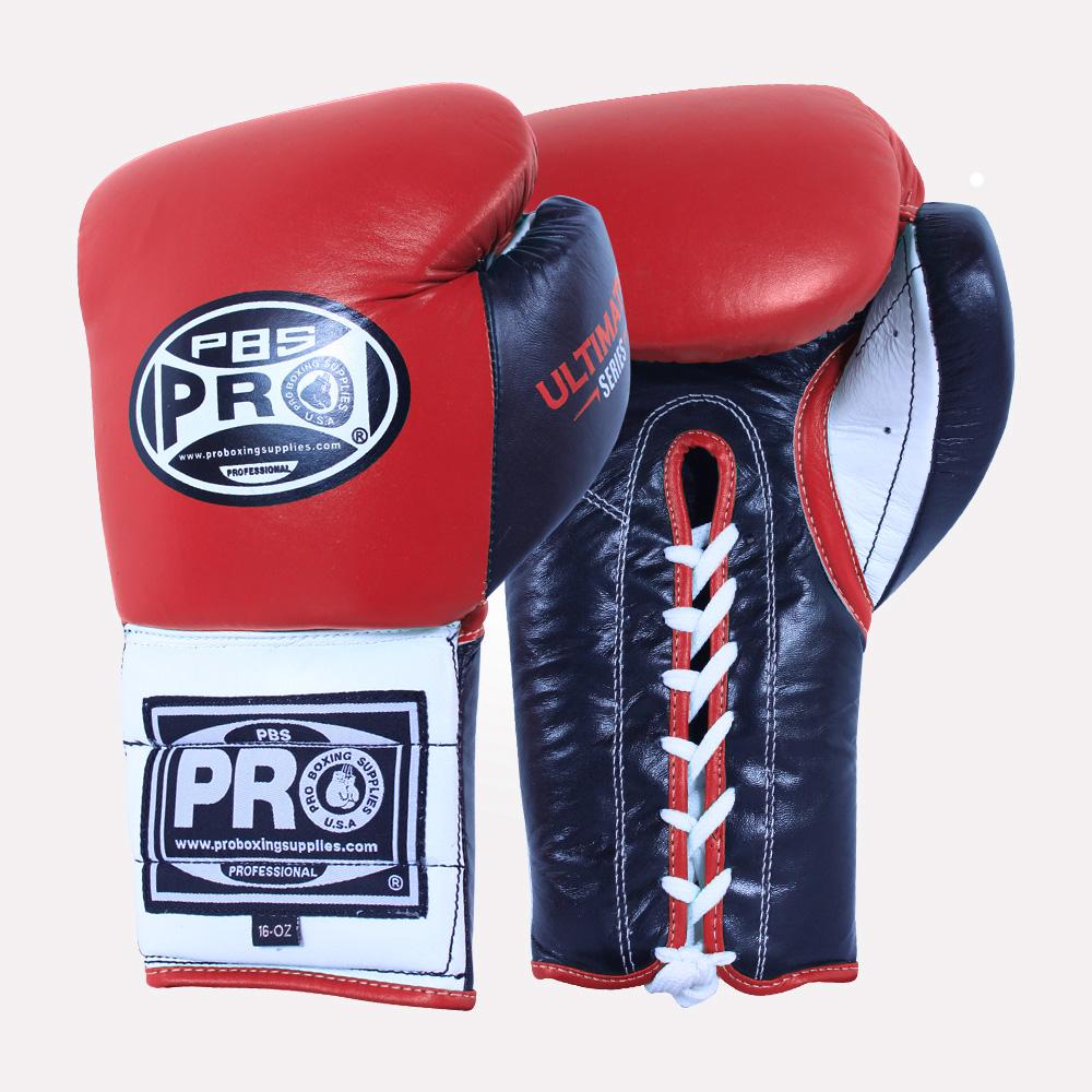 boxing gear and equipment ProBoxing® Ultimate Lace-Up Boxing Gloves – Red/Black